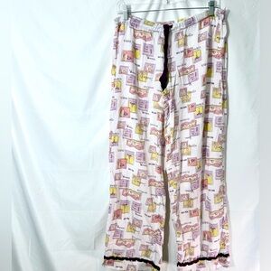 Victoria’s Secret Cozy Flannel New York Paris Venice Pajama Bottoms Size Medium